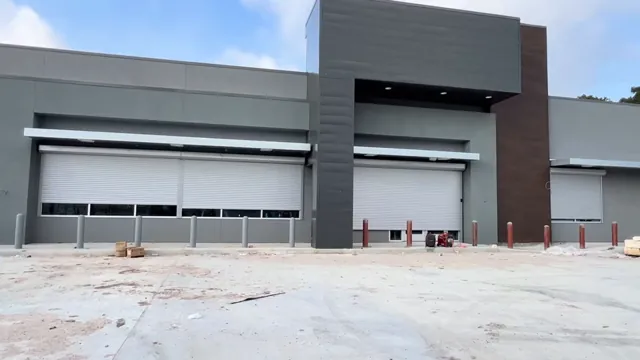 A new-build entrance. Rolling shutter installation